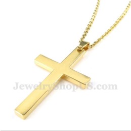 Herren Titan Gold Kreuz Anhänger Mit Gratis Kette