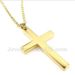Herren Titan Gold Kreuz Anhänger Mit Gratis Kette