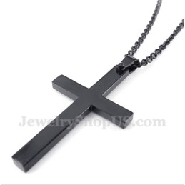 Herren Titan Schwarz Kreuz Anhänger Mit Gratis Kette