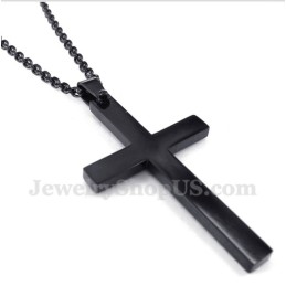 Herren Titan Schwarz Kreuz Anhänger Mit Gratis Kette