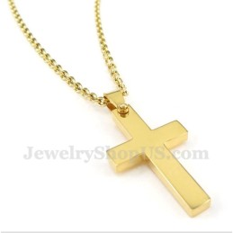 Herren Titan Gold Kreuz Anhänger Mit Gratis Kette