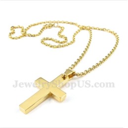 Herren Titan Gold Kreuz Anhänger Mit Gratis Kette