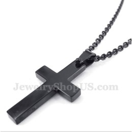 Herren Titan Schwarz Kreuz Anhänger Mit Gratis Kette