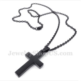 Herren Titan Schwarz Kreuz Anhänger Mit Gratis Kette