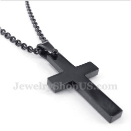 Herren Titan Schwarz Kreuz Anhänger Mit Gratis Kette