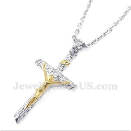 Herren-Jesus-Anhänger Aus Titan Und Gold Mit Kostenloser Kette