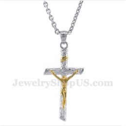 Herren-Jesus-Anhänger Aus Titan Und Gold Mit Kostenloser Kette