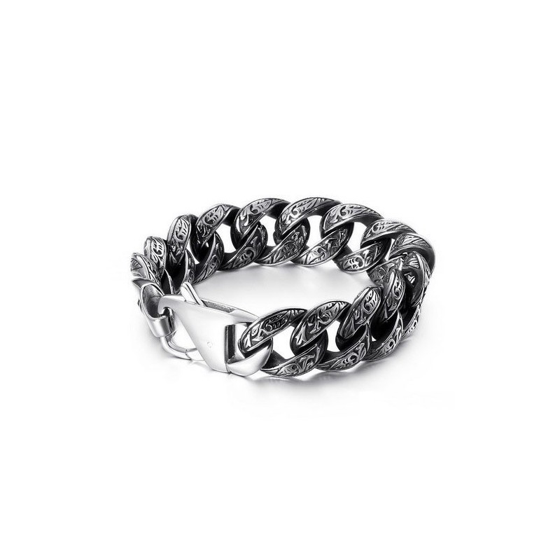 Modisches Herrenarmband Aus Titan Mit Mehreren Ösen Und Muster Modisches Herrenarmband Aus Titan Mit Mehreren Ösen Und Muster
