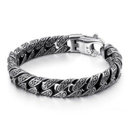 Modisches Herrenarmband Aus Titan Mit Mehreren Ösen Und Muster
