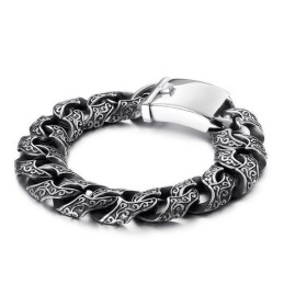 Modisches Herrenarmband Aus Titan Mit Mehreren Ösen Und Muster