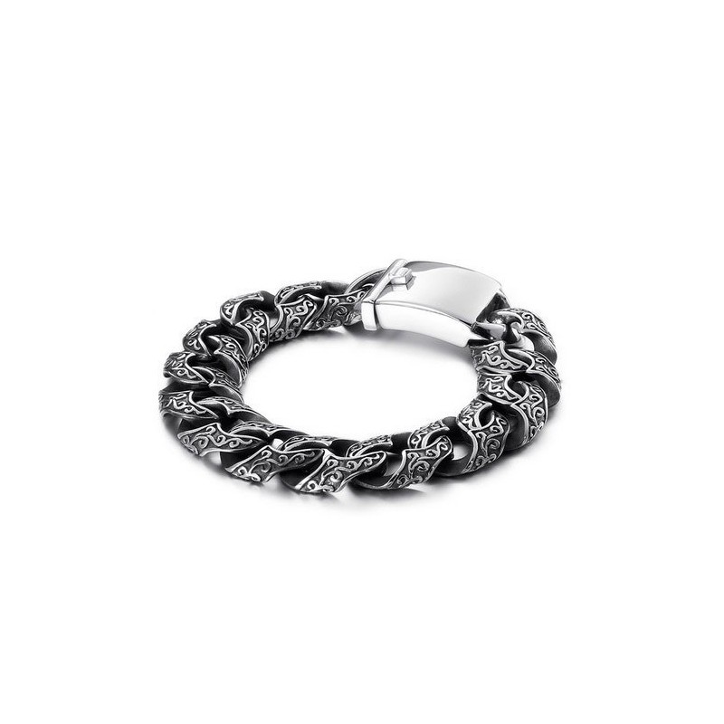 Modisches Herrenarmband Aus Titan Mit Mehreren Ösen Und Muster Modisches Herrenarmband Aus Titan Mit Mehreren Ösen Und Muster