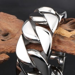 Modisches Armband Aus Glänzendem Titan Mit Dicker Kette