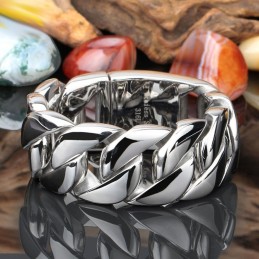 Modisches Armband Aus Glänzendem Titan Mit Dicker Kette