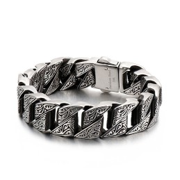 Cooles Retro-Blumenarmband Aus Titan Für Männer