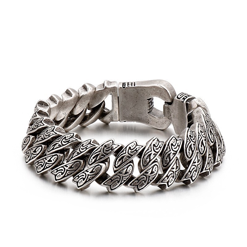 Cooles Retro-Blumenarmband Aus Titan Für Männer Cooles Retro-Blumenarmband Aus Titan Für Männer