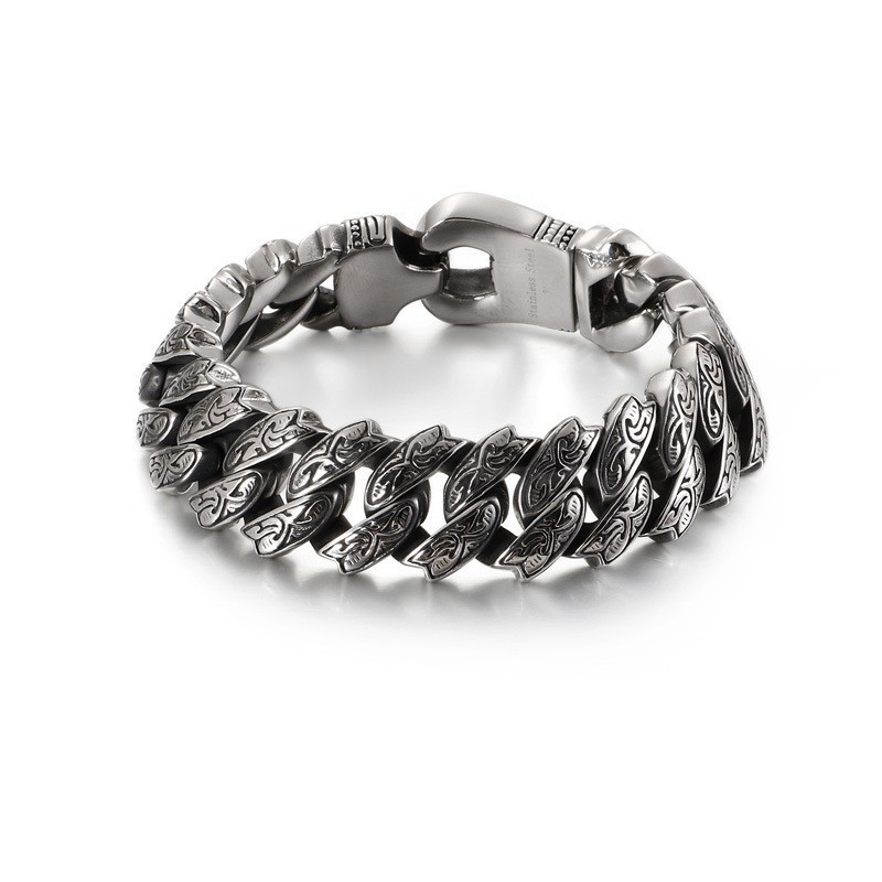 Cooles Retro-Blumenarmband Aus Titan Für Männer Cooles Retro-Blumenarmband Aus Titan Für Männer
