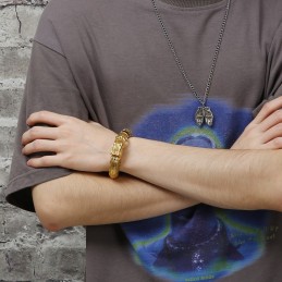 Vintage Titanarmband Für Herren Mit Drachenschuppenmuster