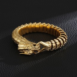 Vintage Titanarmband Für Herren Mit Drachenschuppenmuster