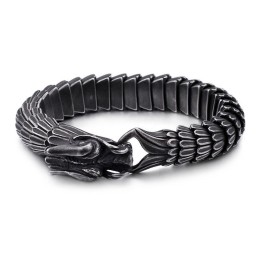 Vintage Titanarmband Für Herren Mit Drachenschuppenmuster