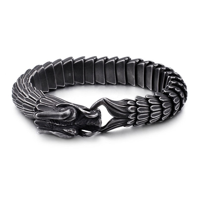 Vintage Titanarmband Für Herren Mit Drachenschuppenmuster Vintage Titanarmband Für Herren Mit Drachenschuppenmuster