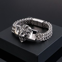 Retro Löwenkopf Titan Armband Für Männer