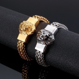 Retro Löwenkopf Titan Armband Für Männer
