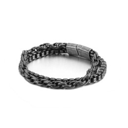 Cooles Doppellagiges Titanarmband Für Herren