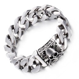 Kubanisches Titan-Kettenarmband Herren-Titan-Totenkopf-Armband