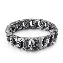 Schickes Titan-Kreuzarmband Herren-Titan-Totenkopfarmband