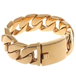 Titan Herren Kuba Dickes Armband Hip Hop Trendy Herren Galvanisiertes 18K Gold Titan Armband