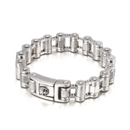 Cooles Totenkopf-Fahrradketten-Titanarmband Für Männer
