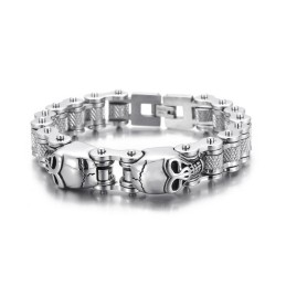 Cooles Totenkopf-Fahrradketten-Titanarmband Für Männer