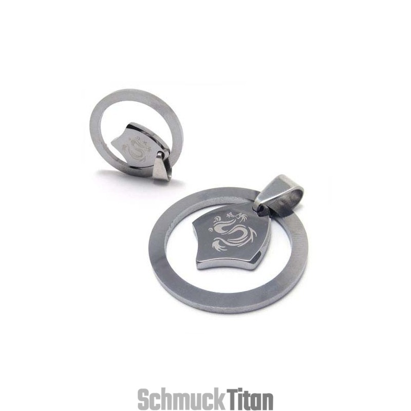 Wolfram-Anhänger Im Neuen Stil Mit Drachenkreis (Kostenlose Kette)