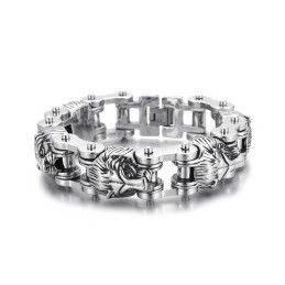 Neuer Schmuck Der Tierserie, Übertriebener Cooler Löwenkopf Aus Titan Für Herren-Biker