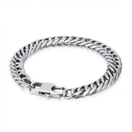 Tide Accessories Fashion Herren-Armband Aus Titan Mit Wirbelkette Und Quadratischer Schnalle