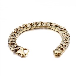 Hip Hop Cool Herren Titan Schmuck Komplettset Diamanten Große Goldkette