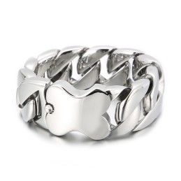 Neues Kubanisches Armband Cool Bone Insert Poliertes Herrenarmband