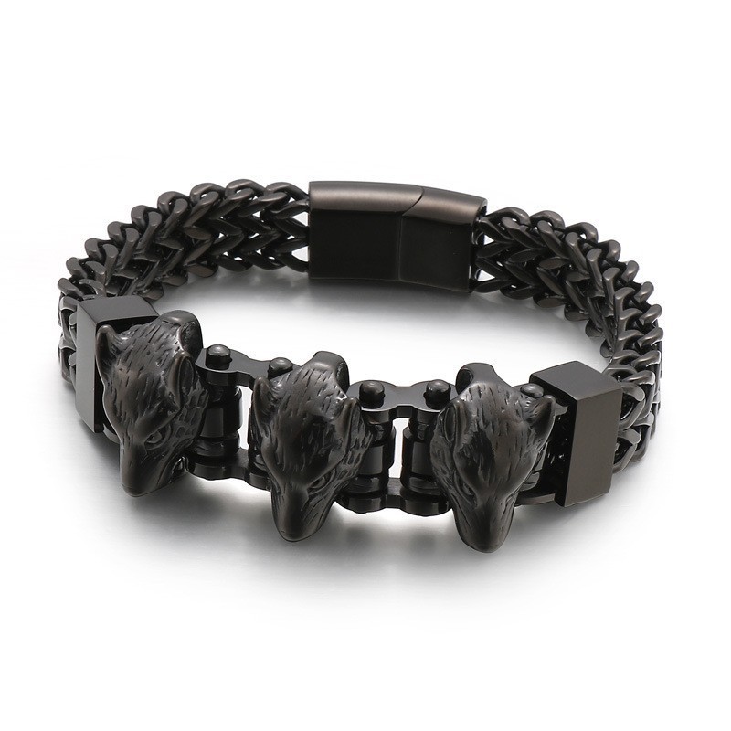 Wolfskopf Herren Titan Armband Wolfskopf Herren Titan Armband