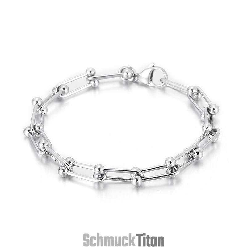 Titanarmband Mit Hufeisenschnalle Für Herren Und Damen, U-Förmiges Schnallenarmband