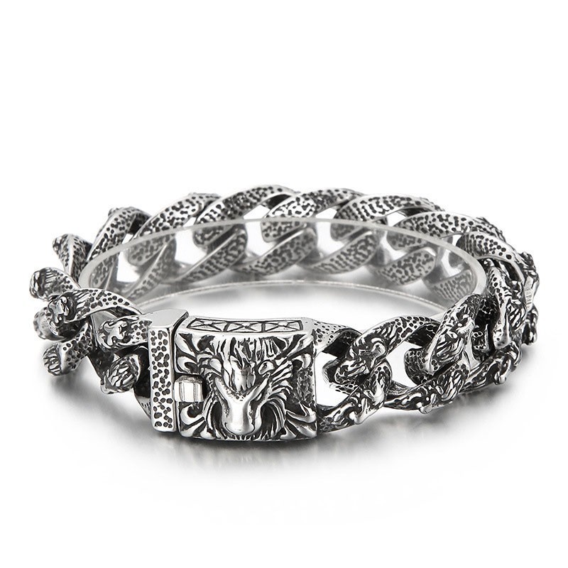 Vintage Cooles Löwenkopf Titan Armband Für Männer Vintage Cooles Löwenkopf Titan Armband Für Männer