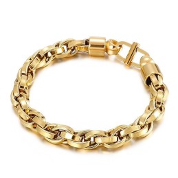 Ovales Twist-Kettenarmband Aus Titan Mit Tages-Charakterverschluss Für Herren