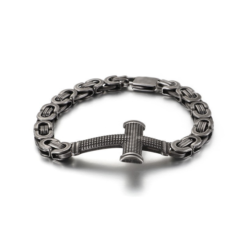 Beliebte Fashion Street Cross Back Chain Titanarmband Für Männer Beliebte Fashion Street Cross Back Chain Titanarmband Für Männer