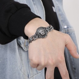 Neu Casting Schmuck Retro Cool Chef Muster Titan Herren Armband