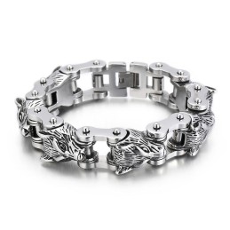 Animal Series Tide Hand Schmuck Fashion Rock Hip-Hop Street Wolf Head Biker Titan Herrenarmband