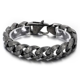 Vintage Cool Gunmetal Plated Muster Titan Armband Für Männer