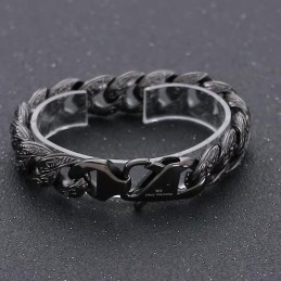 Vintage Cool Gunmetal Plated Muster Titan Armband Für Männer