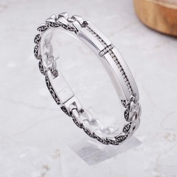 Titan-Kreuz Mit Diamanten Armband Für Männer Titan Vintage Schmuck