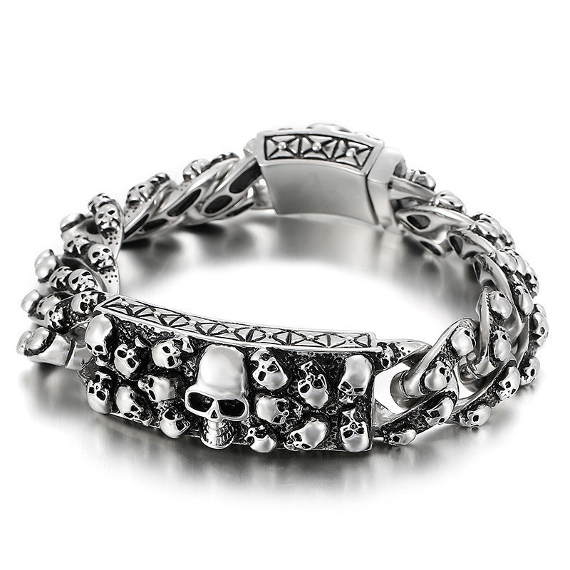 Vintage Cool Rock Skull Titan Armband Für Männer Vintage Cool Rock Skull Titan Armband Für Männer