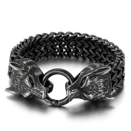 Schickes Hipster Titan Wolfskopf Armband