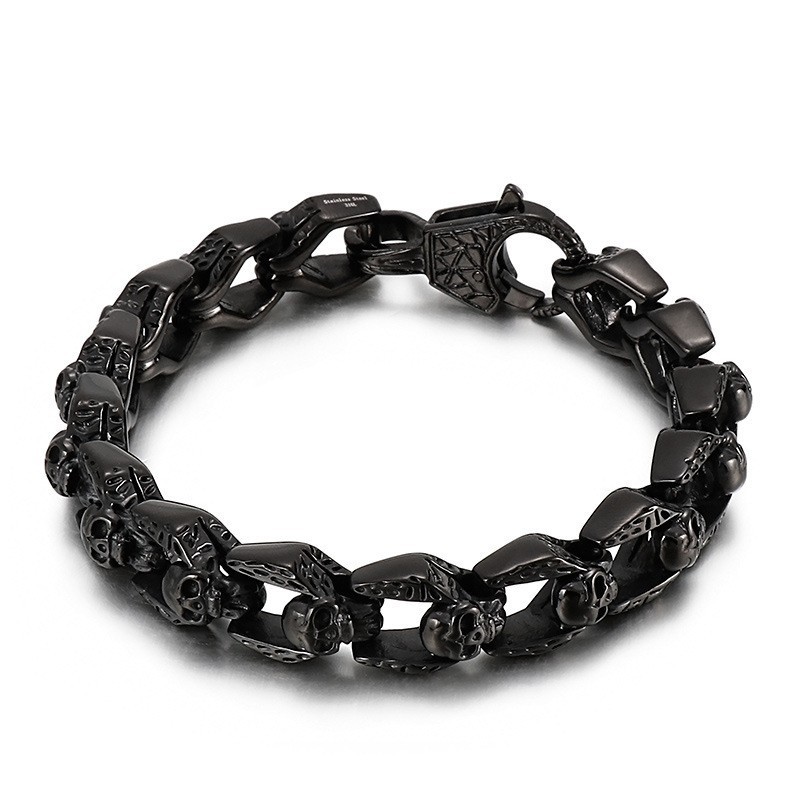 Mode Vintage Wind Titan Schädel Schmuck Hip Hop Rock Herren Armbänder Mode Vintage Wind Titan Schädel Schmuck Hip Hop Rock Herren Armbänder